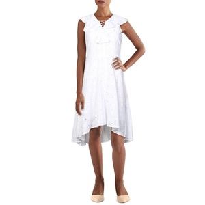 NWT New Elizabeth Amelia White Sleeveless Eyelet Size 10 Women's Dress MSRP $159